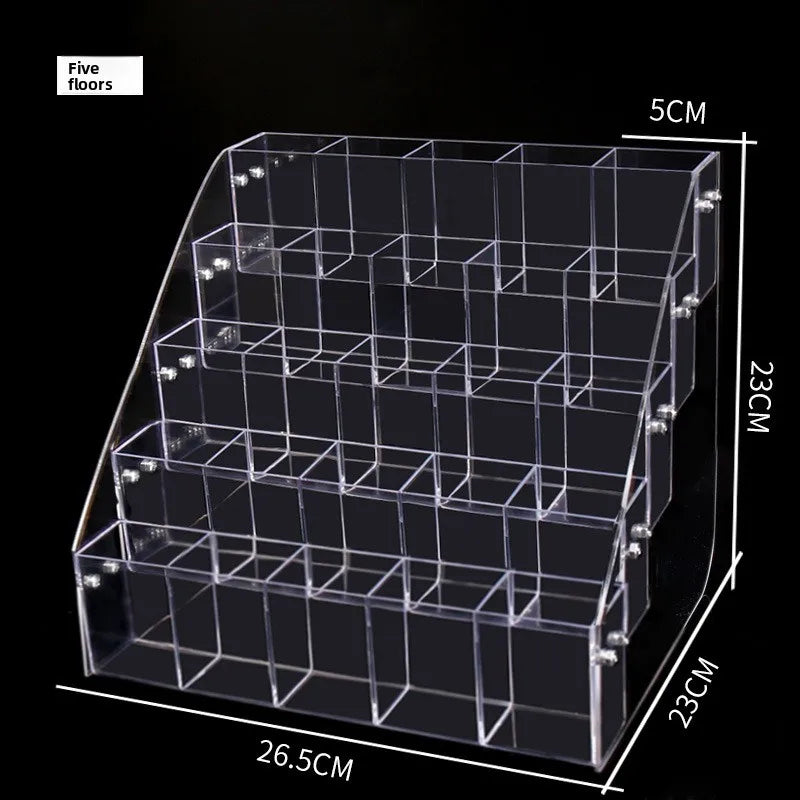 Acrylic Pen Display Stand Store Countertop Pencil Organizer for Ballpoint/Gel Pens Retail Stationery Showcase Multi-Slot Design Peaceful Pleasures Health and Wellness 5 Layer