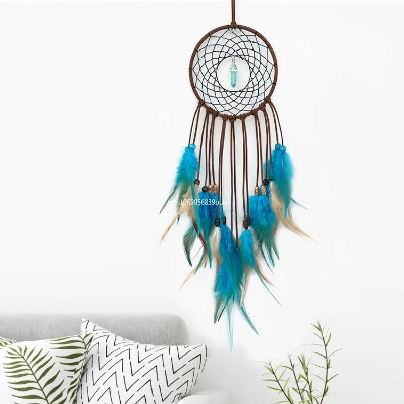 Dream Catcher Handmade Dreamcatcher Feathers Dream Catchers Wall Hanging Home Room Decoration Baby Wall Decor פעמון דלת כניסה Peaceful Pleasures Health and Wellness
