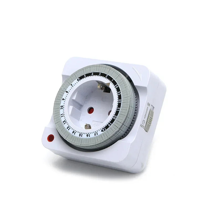 EU Plug 24 Hours Timer Switch Mechanical Smart Countdown Switch Socket Indoor Automatic Power-off Cycle Timing Switch Socket Peaceful Pleasures Health and Wellness