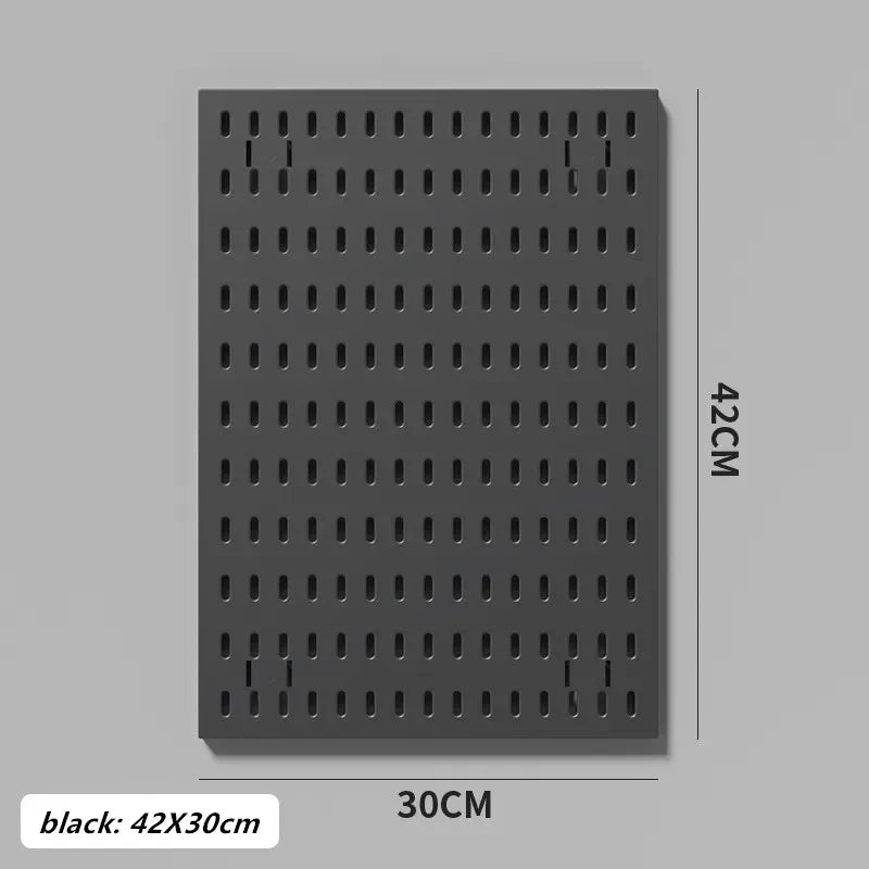Home Pegboard Wall Hole Board Panels Decor Organizer Holder Mounting Display DIY Tool Storage Rack Bathroom Kitchen Hang Board Peaceful Pleasures Health and Wellness black 30x42cm