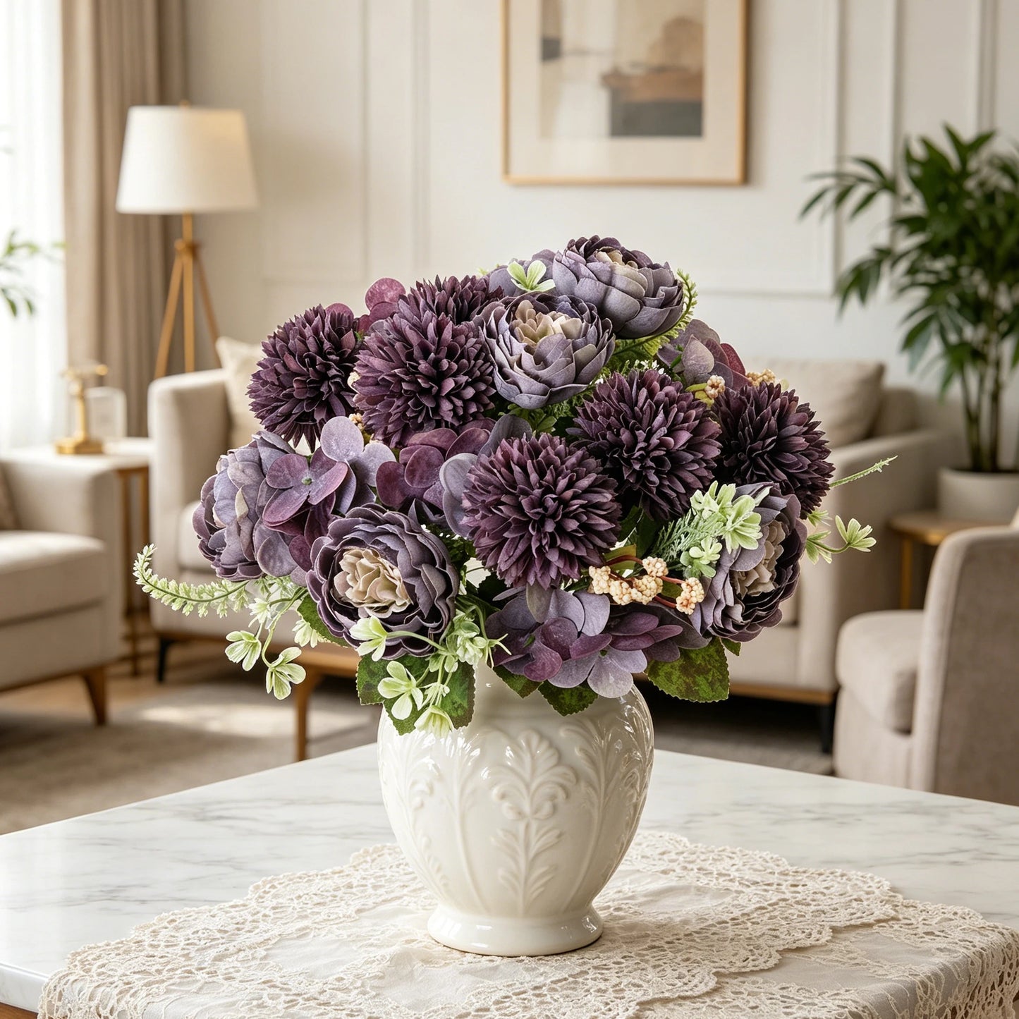 Silk Peony Artificial Flower Bouquet for Wedding & Home Decor