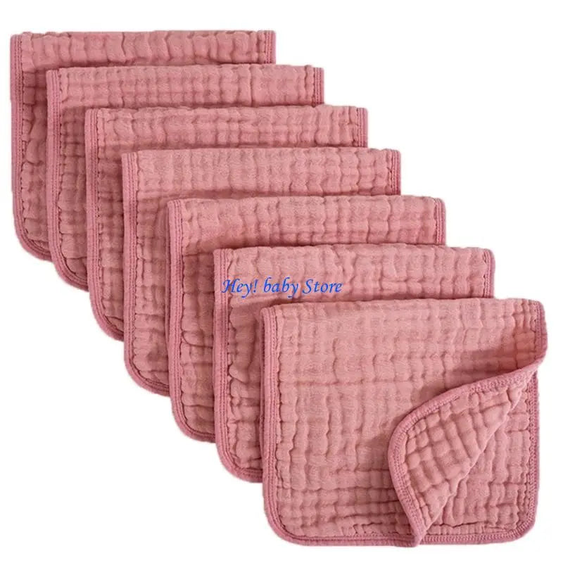 Baby Burp Cloths Set of 6 – 6-Layer Absorbent Cotton Washcloths