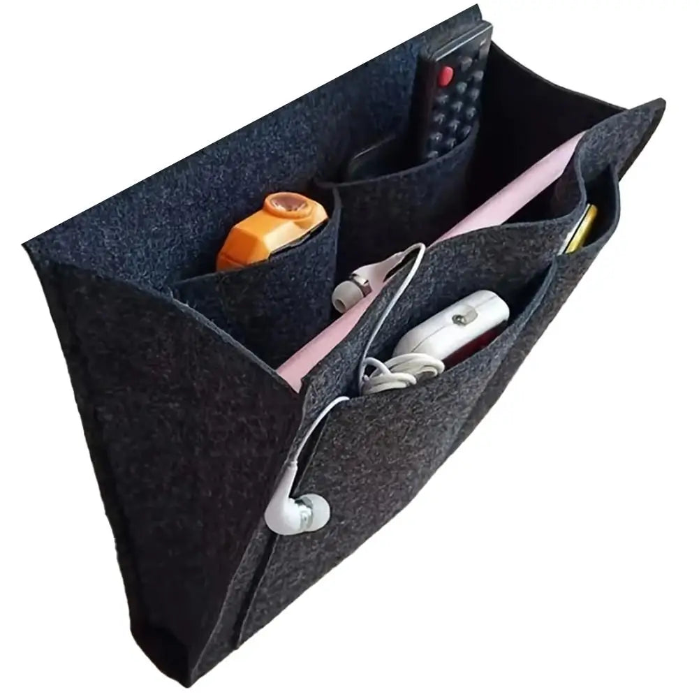 Felt Bedside Hanging Organizer | Multi-Pocket Bed Storage Caddy