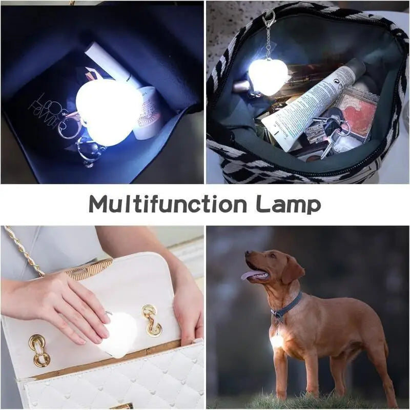USB Rechargeable Pendant Keychain Small Night Light Gift Creative Bag Light Outdoor Night Fishing Camping Practical Night Light Peaceful Pleasures Health and Wellness