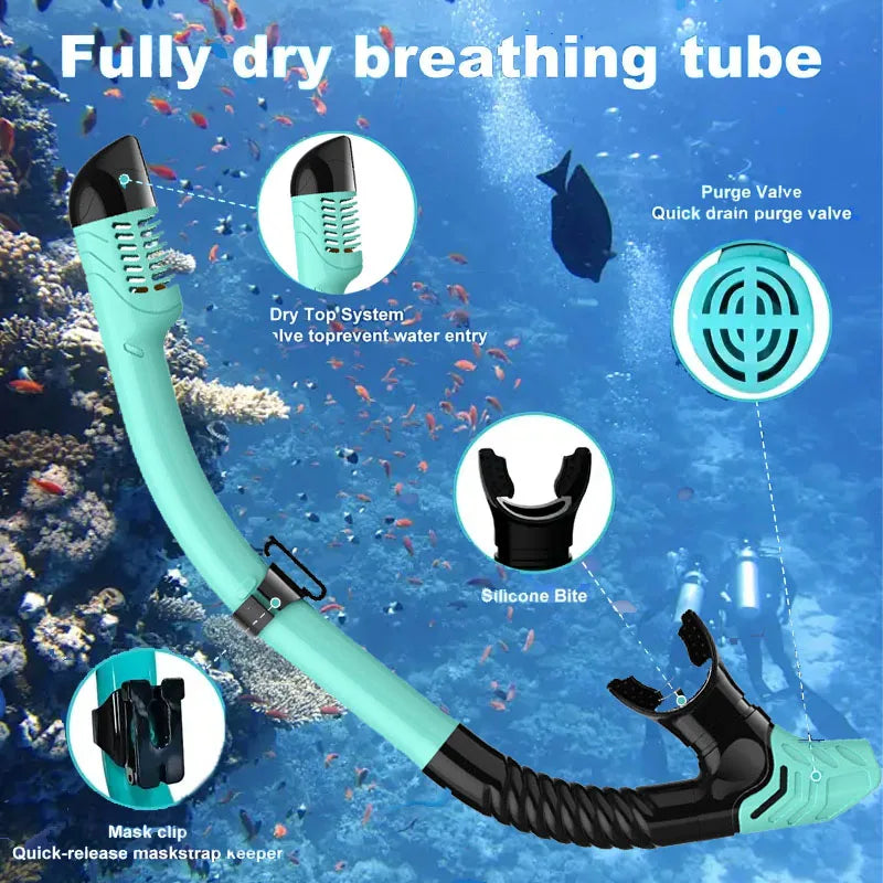 Full Dry Snorkel for Adults | Scuba Diving Breathing Tube