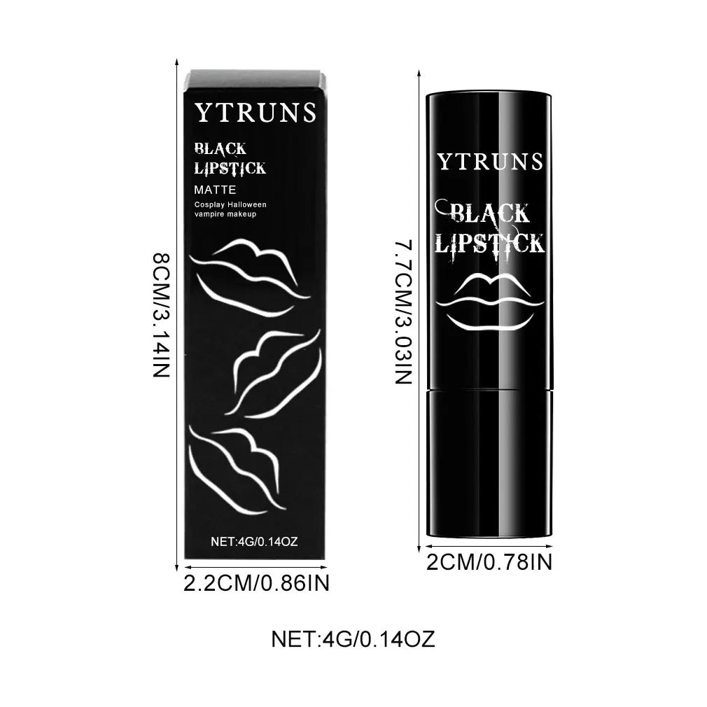 Matte Black Lipstick – Waterproof Long-Lasting Gothic Cosplay