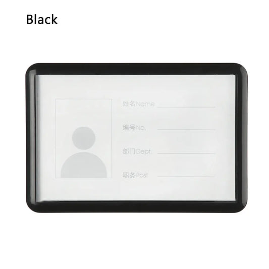 ID Badge Holder with Pin Clip | Name Tag & Card Case Badge Holder Peaceful Pleasures Health and Wellness black