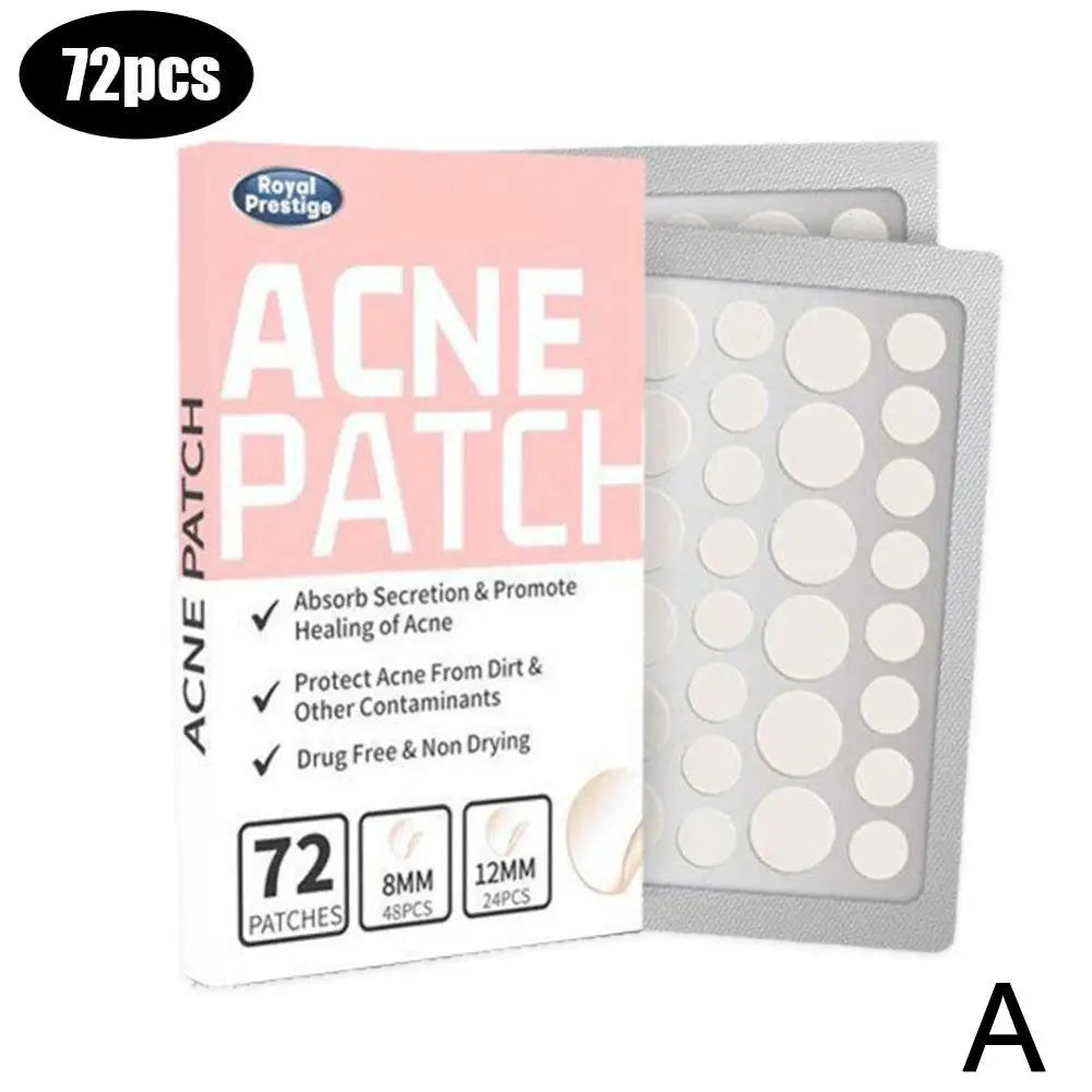72pcs Invisible Salicylic Acid Acne Patches Anti-Acne Spot Treatment, Waterproof Pimple Concealer, Repair Stickers for Blemish Peaceful Pleasures Health and Wellness 72pcs