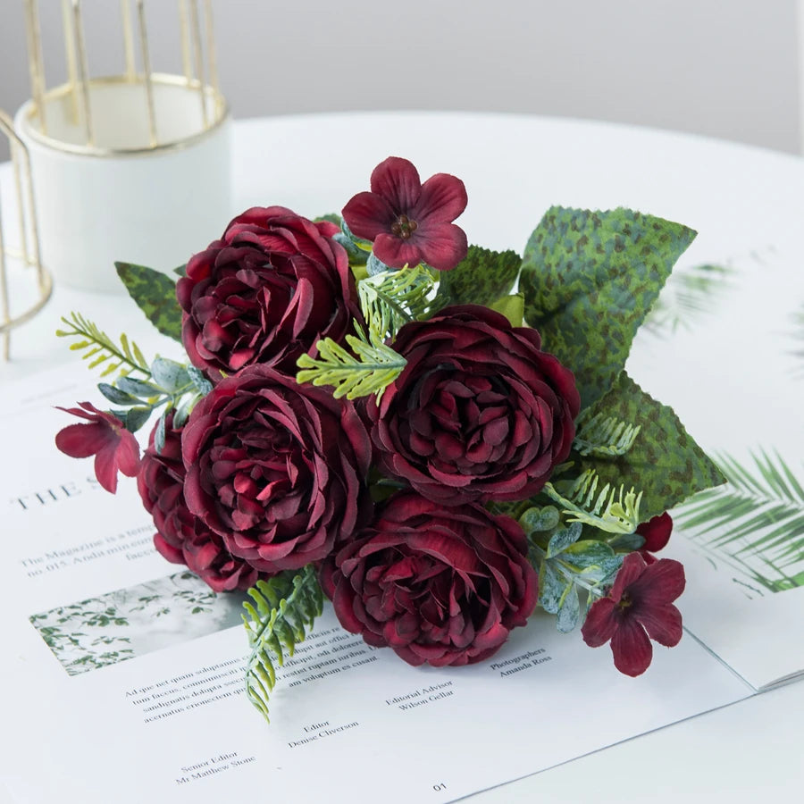 Silk Peony Artificial Flower – Wedding & Home Décor Bouquet