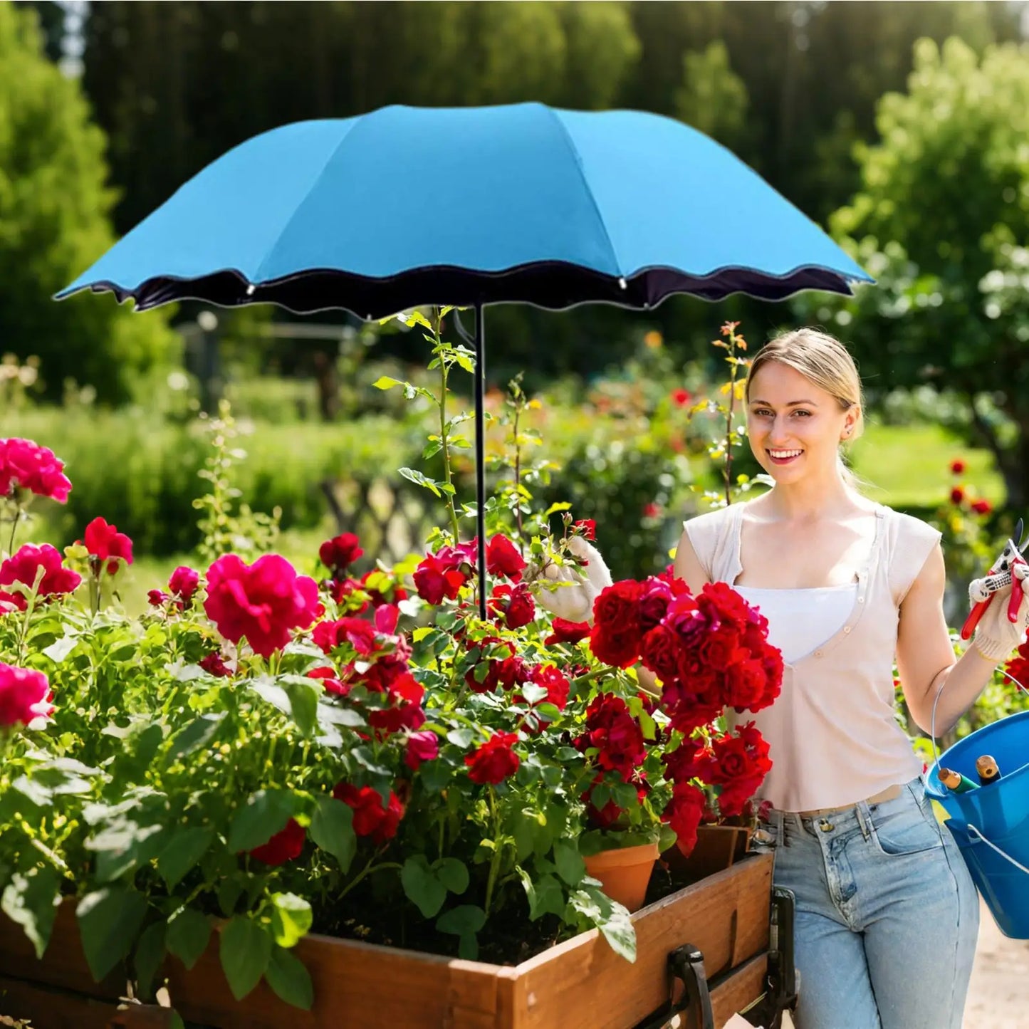Plant Shade Umbrella with Metal Stake – UV & Rain Shield