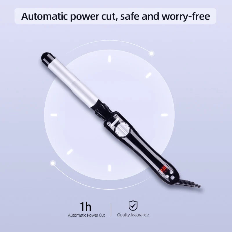 360 Aluminum Wavy Automatic Rotating Electric Curling Iron Straightener PTC Heating 9 Temperature Settings All Hair Household Peaceful Pleasures Health and Wellness