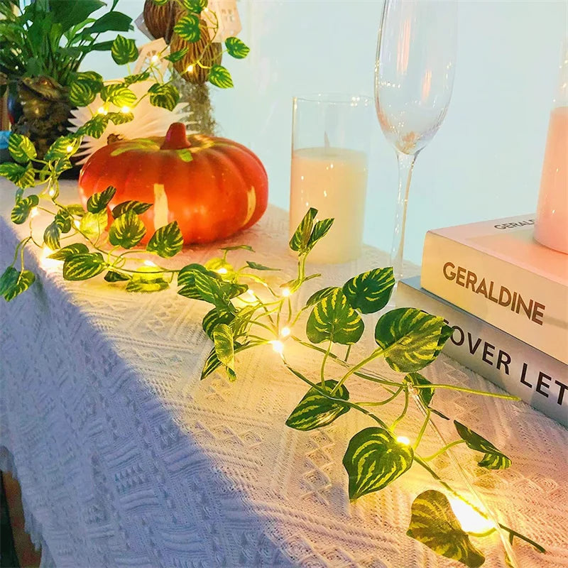 Flower Leaf LED String Lights – Battery Powered Fairy Décor