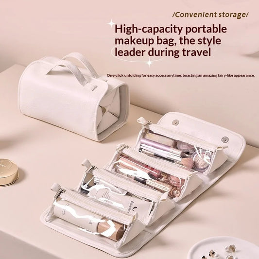 4-in-1 Waterproof Travel Makeup Organizer Bag | Large Capacity Travel Cosmetic Bag Peaceful Pleasures Health and Wellness