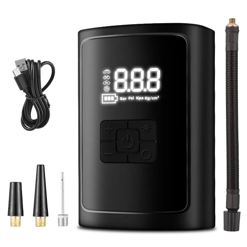 A36T-Portable Wireless Air Pump For Car Tires, Bikes - 120W, 12V, 10A With Digital Display And LED Light Peaceful Pleasures Health and Wellness As Shown