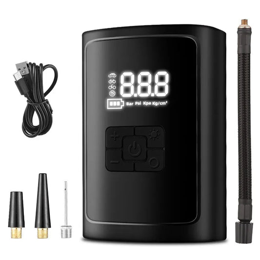 A36T-Portable Wireless Air Pump For Car Tires, Bikes - 120W, 12V, 10A With Digital Display And LED Light Peaceful Pleasures Health and Wellness As Shown