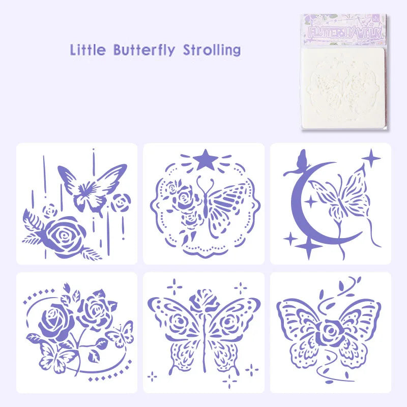 6-pcs Forest Garden Handwritten Poster Template Hollow Painting