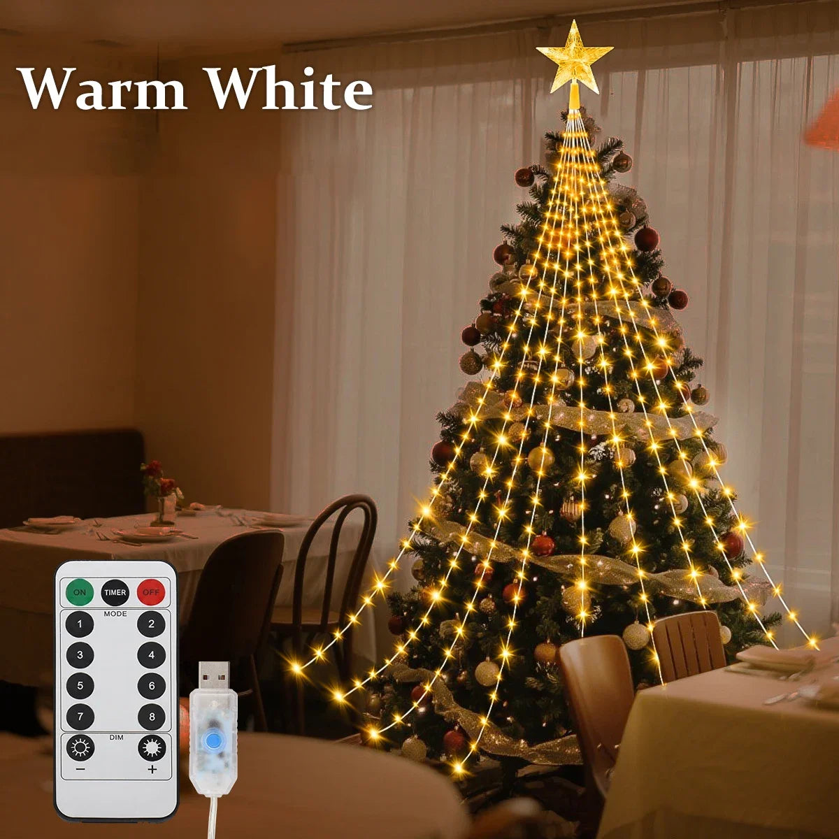 LED Fairy String Lights USB Waterproof 8 Modes Indoor Outdoor