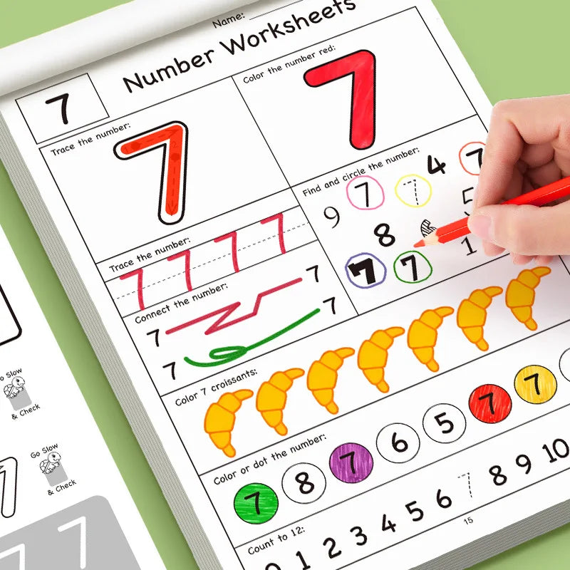 32-Page Illustrated Math Workbook Designed Interactive Preschool