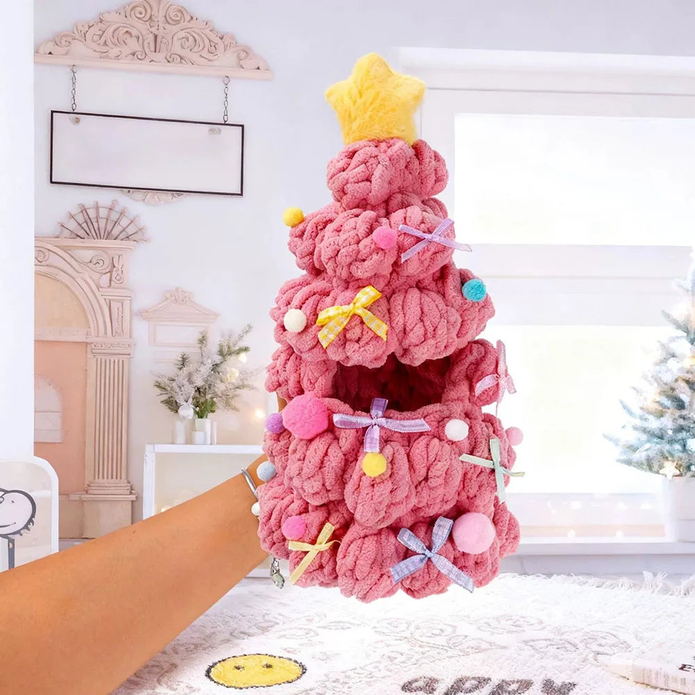 Handmade Crochet Christmas Tree Outfit for 17cm Plush Dolls