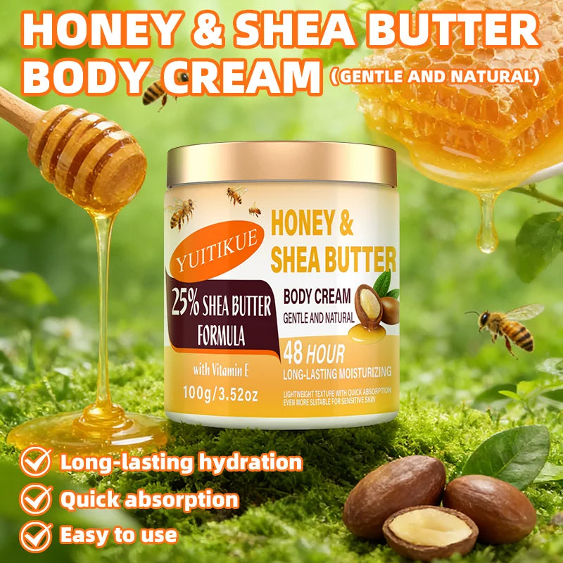 Quick-Absorbing Honey Shea Butter Body Cream | Gentle Long-Lasting Moisturizer for Sensitive Skin Peaceful Pleasures Health and Wellness
