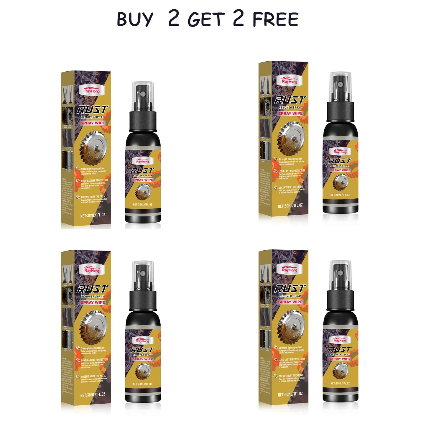 Rayhong 30ml Metal Rust Remover Spray | Car Hub Polish & Protect