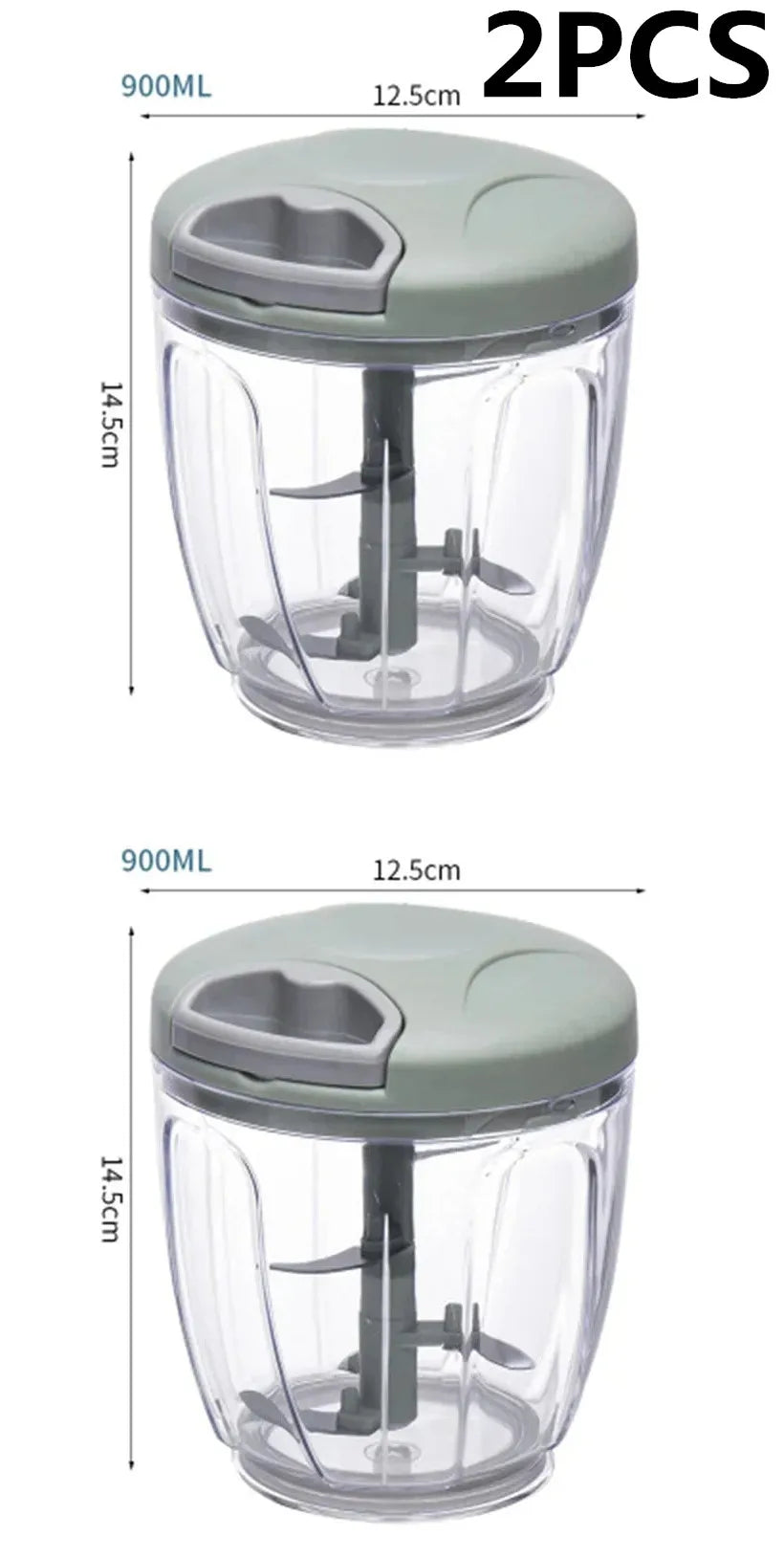 Manual Garlic Chopper & Vegetable Cutter 500ml/900ml