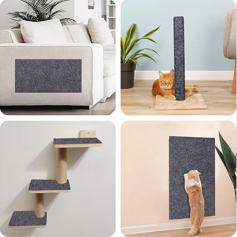 DIY Self-Adhesive Cat Scratching Mat Trimmable Cat Carpet Cat Scratching Carpet Corner Wall Cat Scratch Sofa Furniture Protector Peaceful Pleasures Health and Wellness