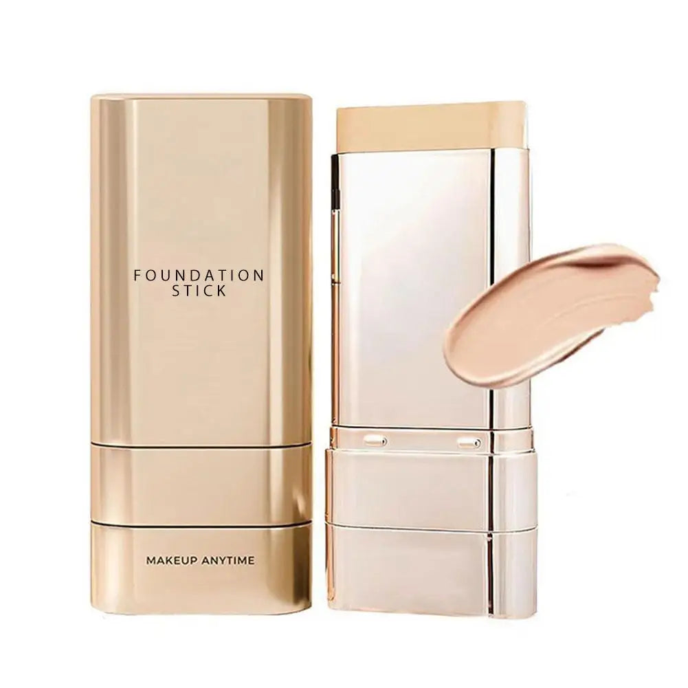 Face Foundation Stick With Brush, Velvet Moist Light Concealer Full Coverage Oil Control Dark Circles Corrector Facial Makeup Peaceful Pleasures Health and Wellness B
