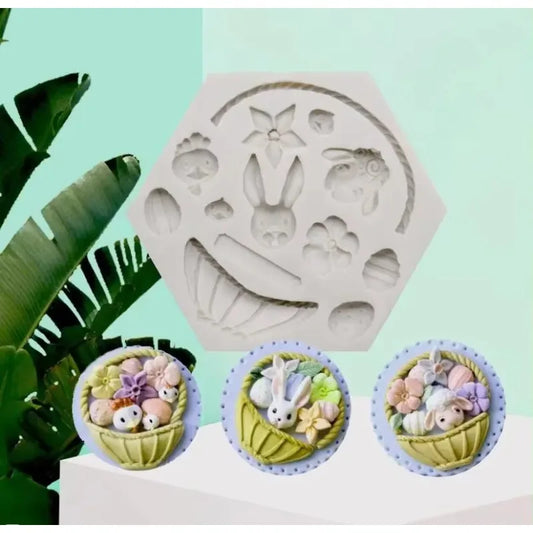 Easter Rabbit Handmade Mold 3D Silicone Egg Flower Fondant Chocolate Peaceful Pleasures Health and Wellness