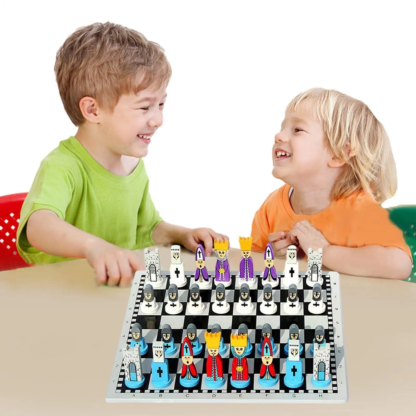 Portable Wooden Chess Set – Cartoon Pieces & Travel Board Game Wooden Board Game Peaceful Pleasures Health and Wellness