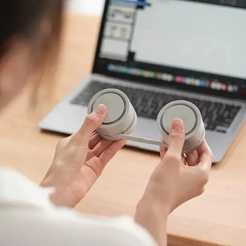 Bladeless Neck Fan Hands-Free Wearable Portable Rechargeable 3-Speed 360° Adjustable Fan for Men Women Home Office Peaceful Pleasures Health and Wellness