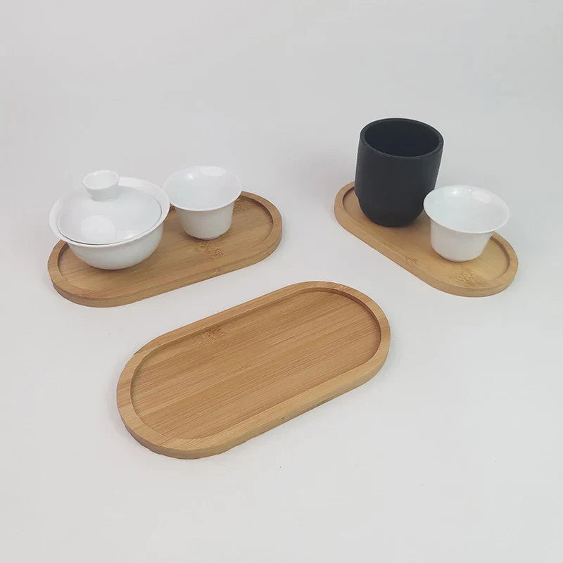 Japanese Round Solid Wood Serving Tray – Snack & Fruit Platter