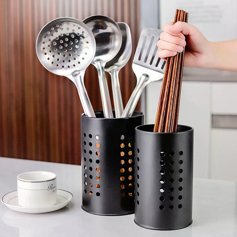 Stainless Steel Chopstick Holder & Utensil Caddy with Drain Holes