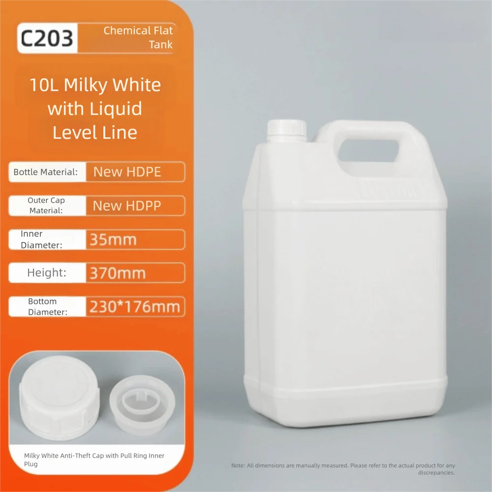 1/2/3/4/5/6/10L Plastic Airtight Bottle with Lid Food Grade HDPE Bucket Sealed Large-Capacity Storage Container Cleaning Essence Peaceful Pleasures Health and Wellness White 10L