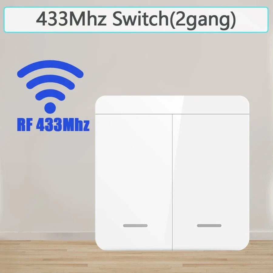 433MHz Wireless Wall Switch 1/2/3 Gang Remote Light Control