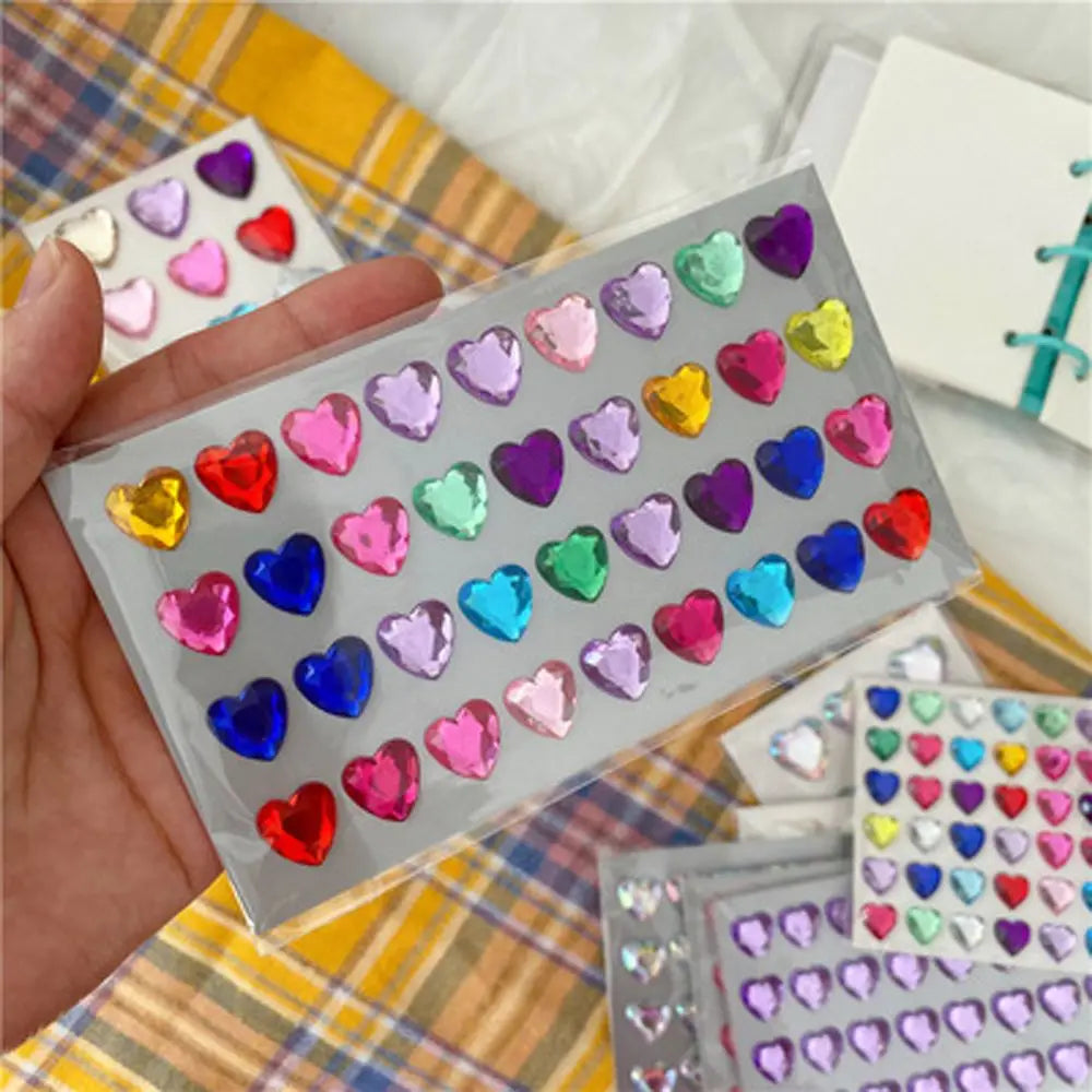 3D Diamond Heart LOVE Stickers – Phone, Laptop & Kids Décor