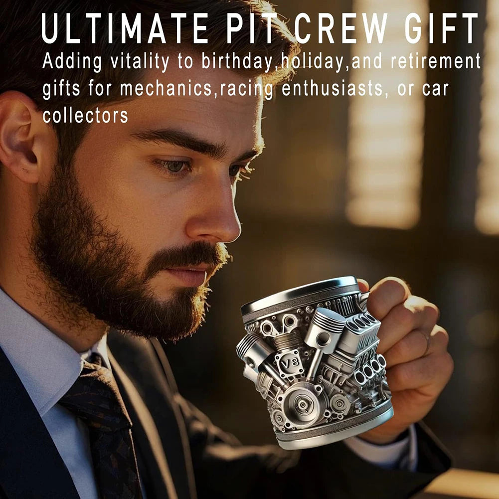 V8 Engine Stainless Steel Insulated Coffee Mug | Car Lover Gift