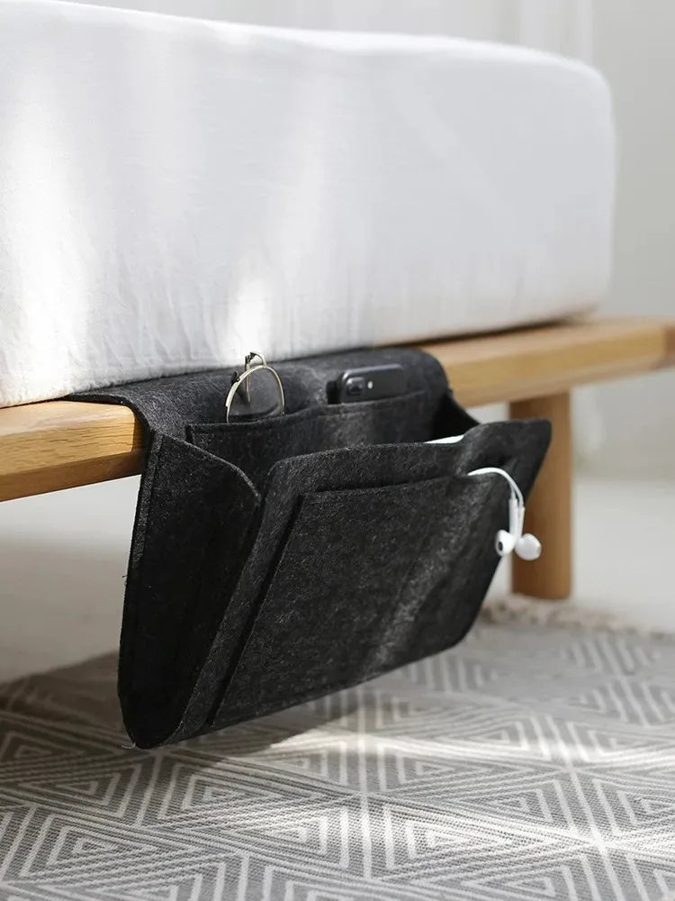 Felt Bedside Storage Organizer Anti-slip Bedside Bag Bed Sofa Side Hanging Couch Storage Remote Control Bed Holder Pockets Peaceful Pleasures Health and Wellness