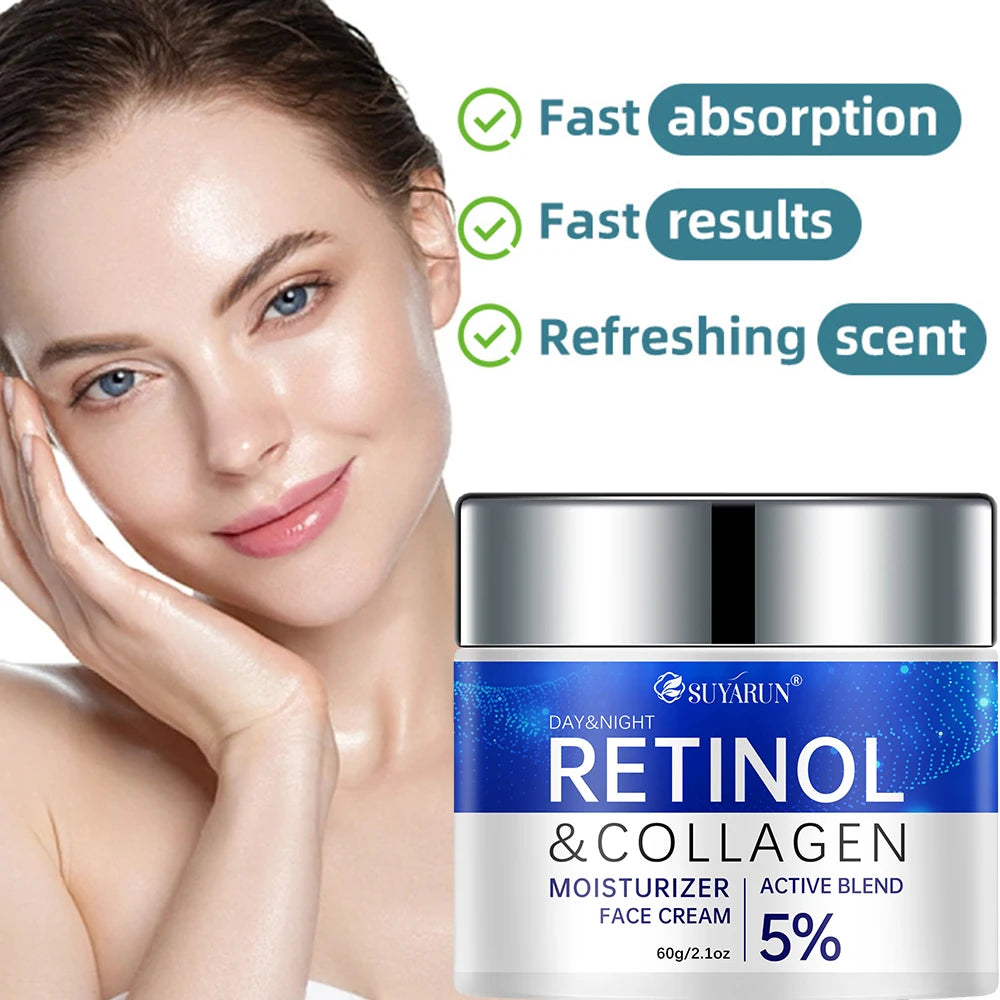 SUYARUN Retinol + Collagen Face Cream - Anti-Aging Wrinkle Reducer & Firming Moisturizer | Hydration Boost for Mature Skin. Peaceful Pleasures Health and Wellness