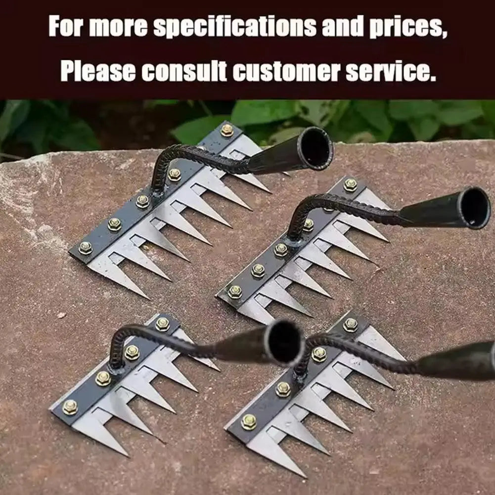 5/6/7/8 Teeth Iron Gardening Hoe Weeding Rake Tool Peaceful Pleasures Health and Wellness
