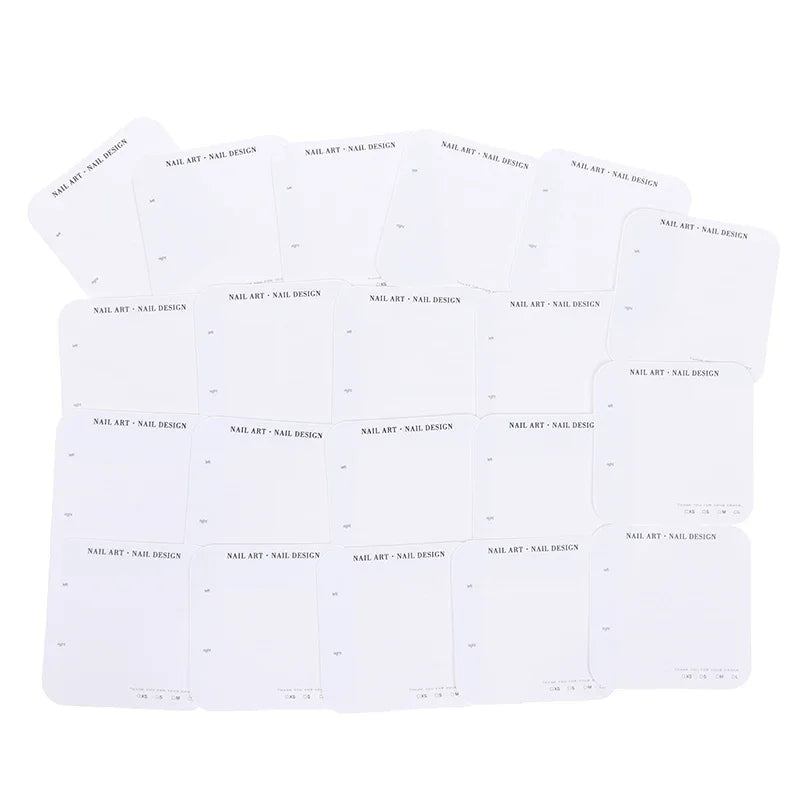 20 Sheets Nail Packaging Cards Press-On Nail Display Handmade False Nail Design Swatch Show Card Manicure Sample Display Salon Peaceful Pleasures Health and Wellness