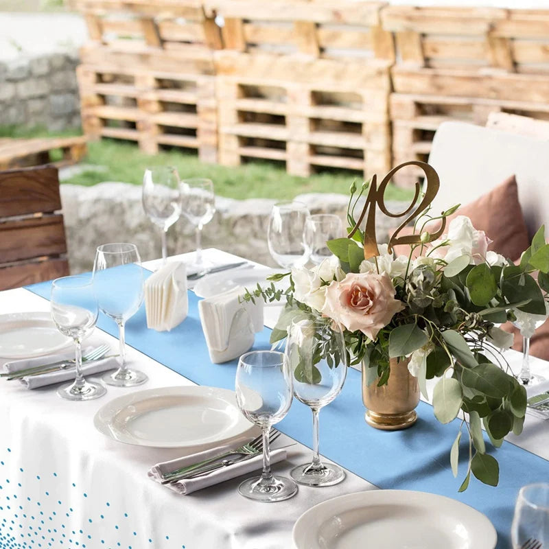 Polka Dot Tablecloth & Satin Table Runner Set for Parties