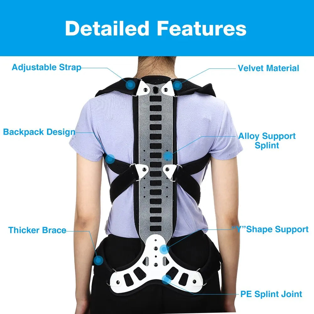 High Quality Aluminum Plate Lumbar Spinal Bad Back Posture Corrector Brace Humpback Orthopedic Strain Pain Relief Peaceful Pleasures Health and Wellness