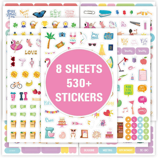 Bview Art Daily Planner Sticker Minimalist Handwriting Notes Journals Peaceful Pleasures Health and Wellness