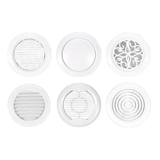 White Round Air Vent Grille Cover 75mm 100mm 125mm Adjustable Air Vent Grille Cover Oasis Select