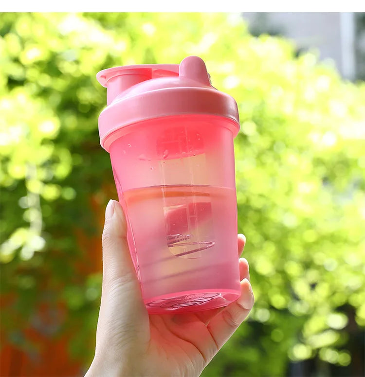 Shaker Bottle with Shaker Balls Leak Proof Drink Shaker Bottle for Shake and Pre Work Out Best Shaker Cup Peaceful Pleasures Health and Wellness Pink 400ml