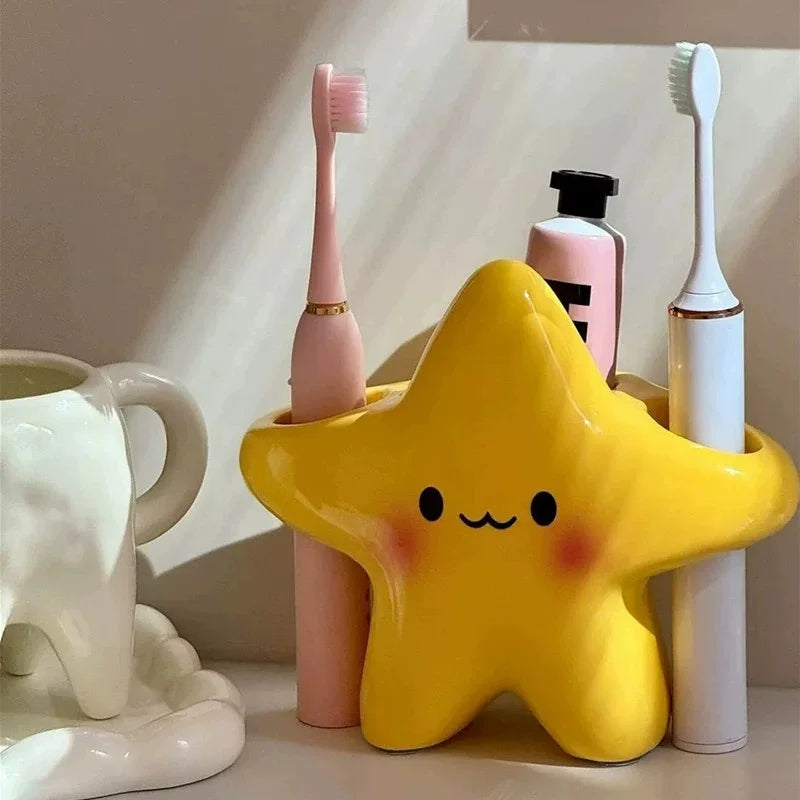 Star Toothbrush & Toothpaste Holder | Cute Bathroom Organizer
