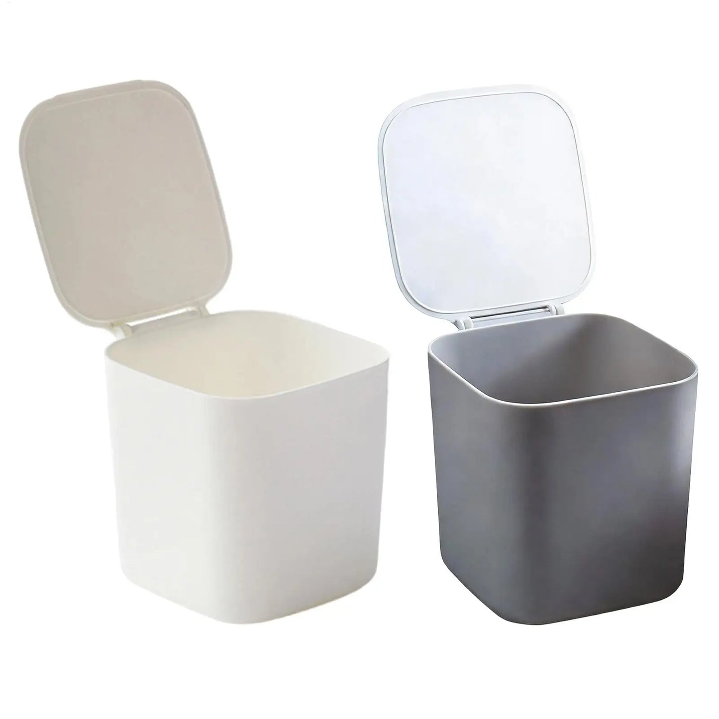 Mini Desktop Trash Can with Flip Lid | Compact Desk Bin