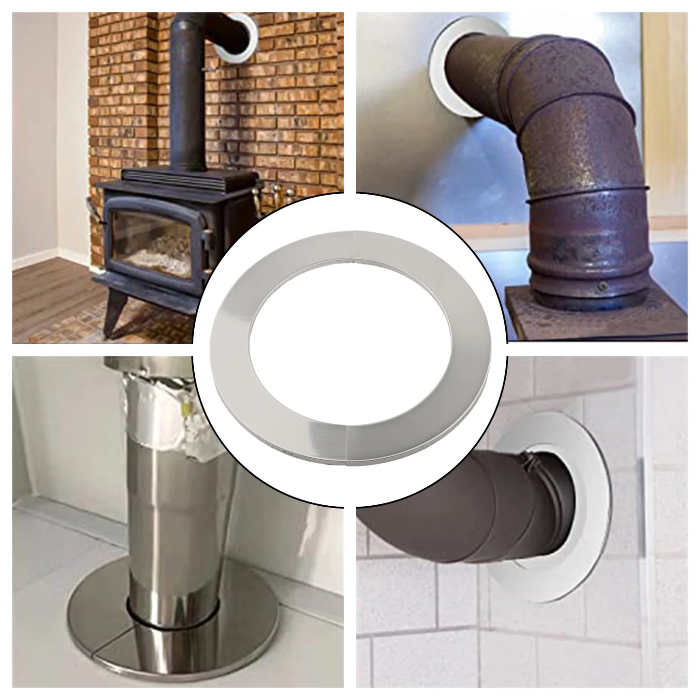 Faucet Decorative Cover Stainless Steel Round Pipe Gas Water Heater