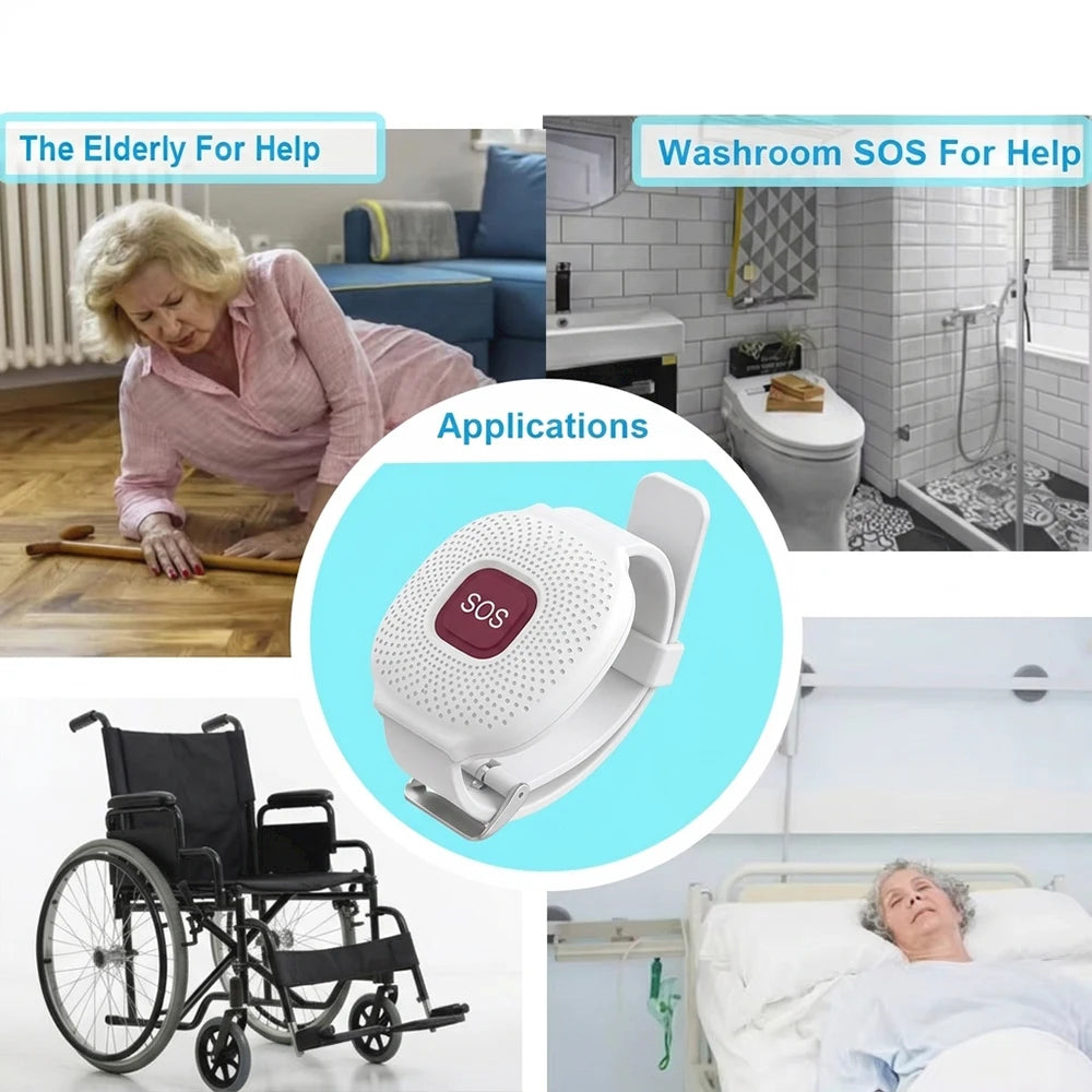 Wireless WiFi Caregiver Pager SOS Emergency Call Button Medical Alert System for Seniors Patients Elderly At Home Peaceful Pleasures Health and Wellness